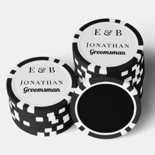 Jetons De Poker Monogramme Mariage Groomsman Cadeau Personnalisé N