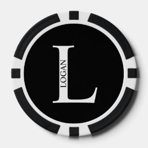 Jetons De Poker Monogramme personnalisé et nom