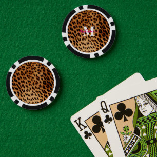 Jetons De Poker Monogramme Poster de animal léopard