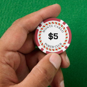 Jetons De Poker Monte Carlo Lisse Personnalisé $5 14 Grammes