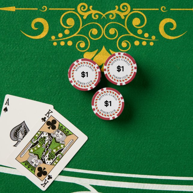 Jetons De Poker Monte Carlo Smooth $1 14 Gramme personnalisé (Table de poker (pile))
