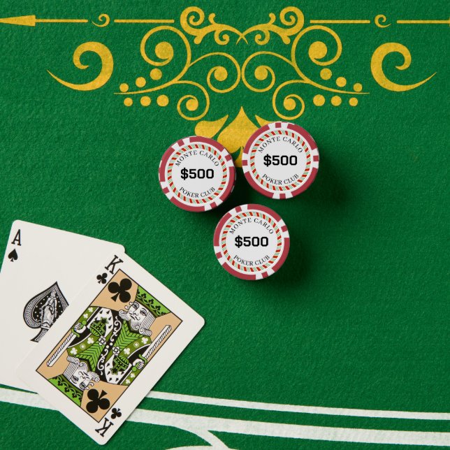 Jetons De Poker Monte Carlo Smooth $500 14 Grammes à personnaliser (Table de poker (pile))