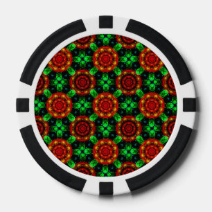 Jetons De Poker Motif abstrait élégant boho moderne floral #504