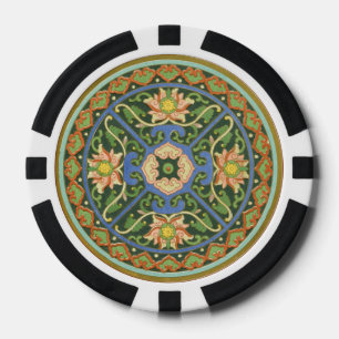 Jetons De Poker Motif antique cloisonné chinois : Vert Jade