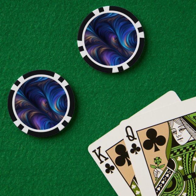 Jetons De Poker Motif bleu foncé (Table de poker (double))