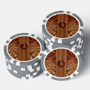 Jetons De Poker Motif bois