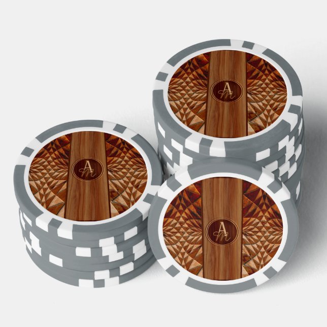 Jetons De Poker Motif bois (Empiler)
