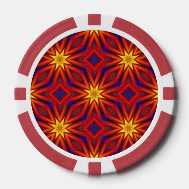 Jetons De Poker Motif coloré abstrait (Recto)