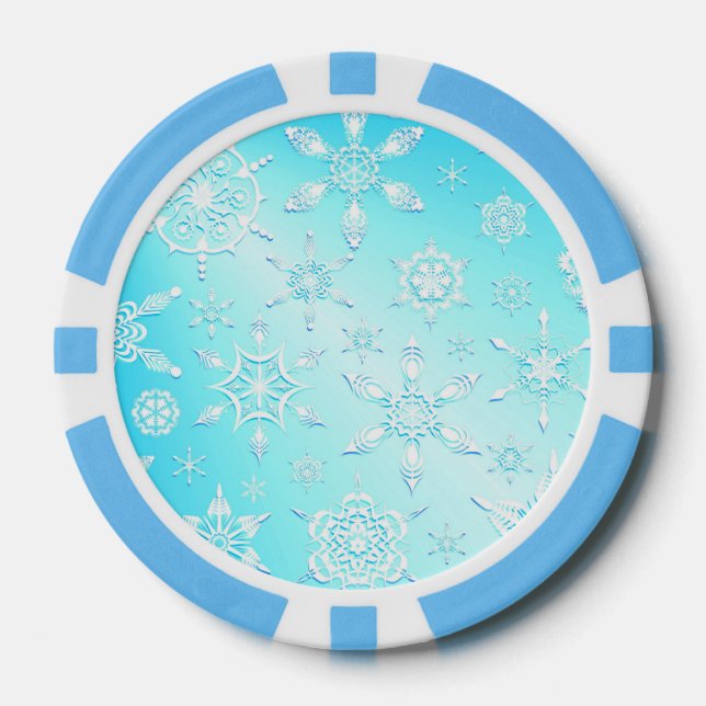 Jetons De Poker Motif Crystal Snowflakes (Recto)
