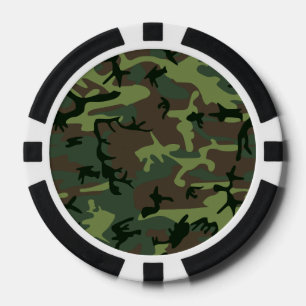 Jetons De Poker Motif de brun de vert de Camo de camouflage