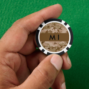 Jetons De Poker Motif de camouflage du désert, Votre nom, Personna