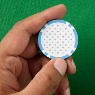 Jetons De Poker Motif de cœur pastel minimaliste