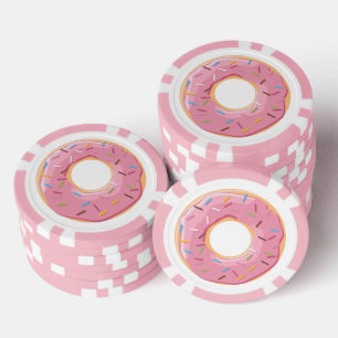 Jetons De Poker Motif de Donuts Colorés Rétro pour une Fête Amusan