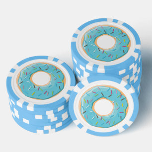 Jetons De Poker Motif de Donuts Colorés Rétro pour une Fête Amusan