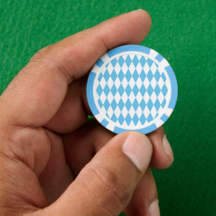 Jetons De Poker Motif de drapeau bavarois en losanges bleu et blan