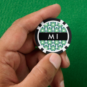 Jetons De Poker Motif de feuille, Feuilles vertes, Votre nom