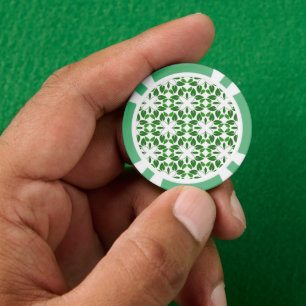 Jetons De Poker Motif de feuille, motif de feuilles, feuilles vert
