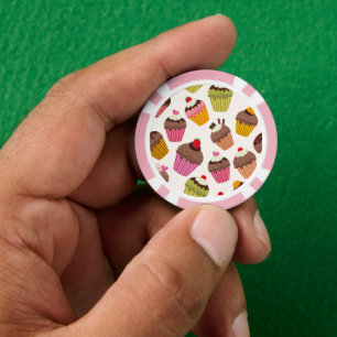 Jetons De Poker Motif de gâteau, Motif de muffin, Chocolat, Coeurs