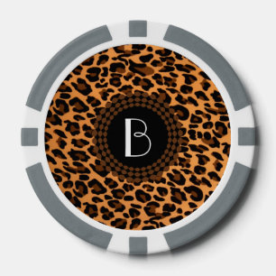 Jetons De Poker Motif de léopard de poster de animal