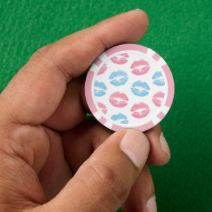 Jetons De Poker Motif de lèvres bleues et roses, Lipstick, Baiser