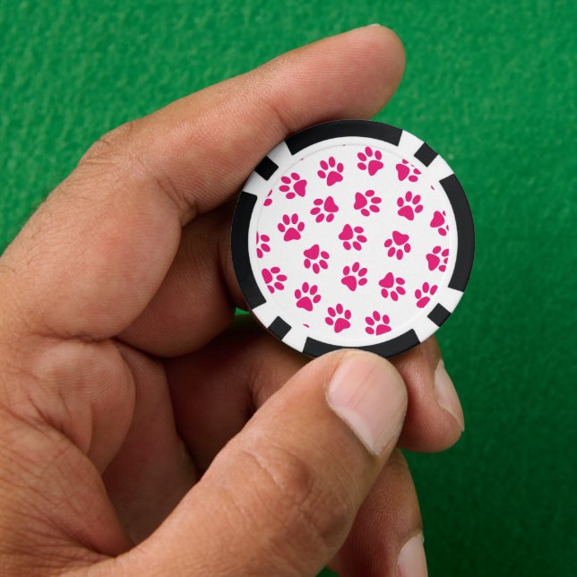 Jetons De Poker Motif De Pailles, Paniers De Chien, Pailles Roses (main)