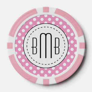 Jetons De Poker Motif de pois rose mignon