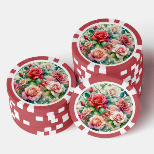 Jetons De Poker Motif de Rose lunatique