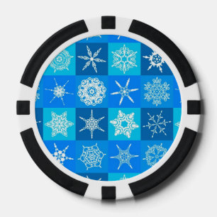 Jetons De Poker Motif des flocons bleus