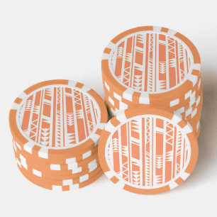 Jetons De Poker Motif d'imprimé tribal blanc et bracelet