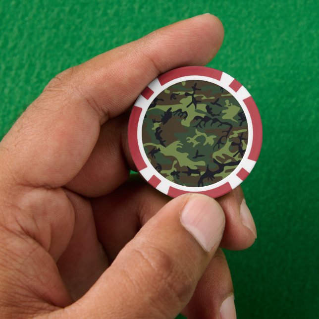 Jetons De Poker Motif du Camouflage Vert, Motif militaire, Armée (main)