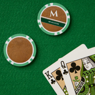 Jetons De Poker Motif en cuir personnalisé de clubhouse vintage mo