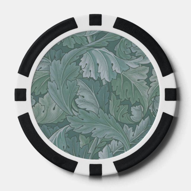 Jetons De Poker Motif feuille d'acanthe bleu sarcelle de William M (Recto)