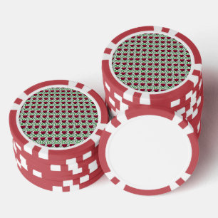 Jetons De Poker Motif floral de tulipe cramoisie Rouge élégant