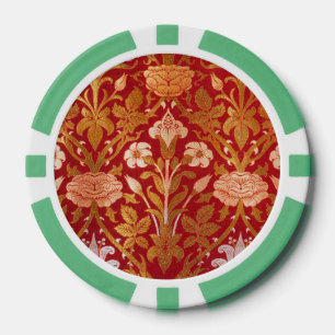 Jetons De Poker Motif floral vintage de rose et de lys de William 