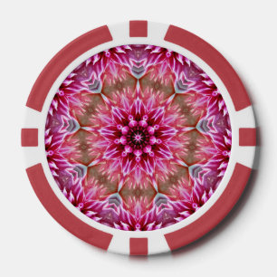 Jetons De Poker Motif géométrique à fleurs rose Mandala-67545