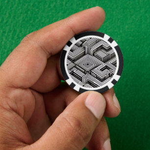 Jetons De Poker Motif Géométrique Monochrome Abstrait Moderne et A