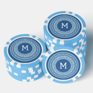 Jetons De Poker Motif grec Monogramme personnalisé