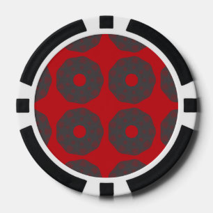 Jetons De Poker Motif Guilloche Net rouge
