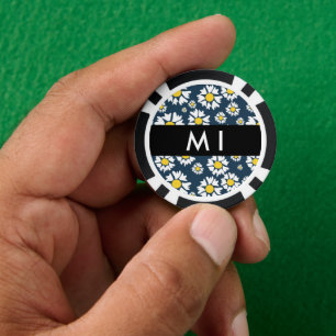 Jetons De Poker Motif Marguerite, Marguerites Blanches, Votre Nom