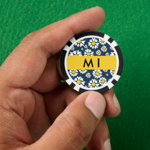Jetons De Poker Motif Marguerite, Marguerites Blanches, Votre Nom