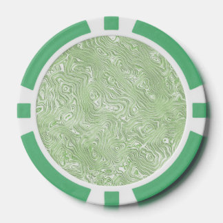 Jetons De Poker Motif ondulé abstrait vert citron pâle