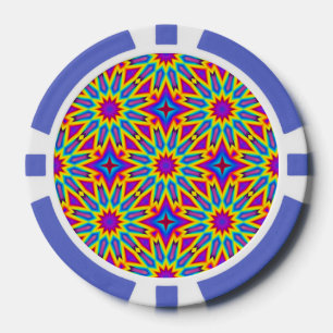 Jetons De Poker Motif ornemental, multicolore,