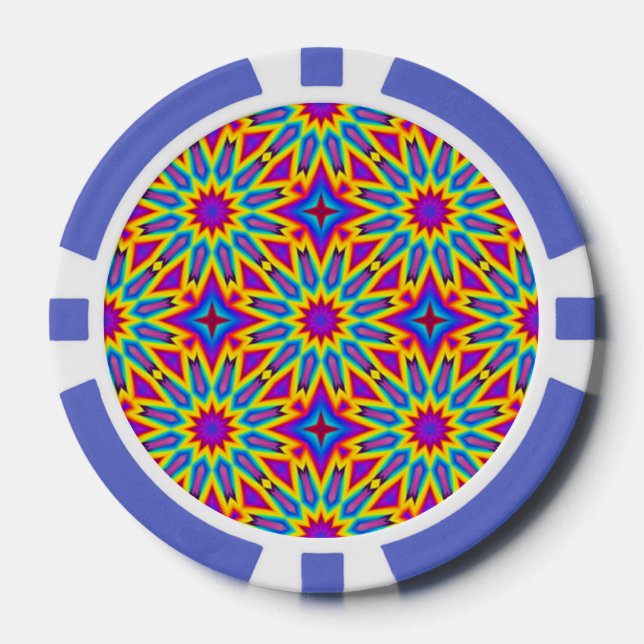 Jetons De Poker Motif ornemental, multicolore, (Recto)