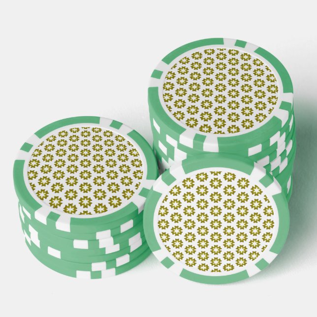Jetons De Poker Motif vert olive (Empiler)