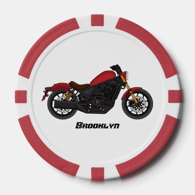 Jetons De Poker moto de style croiseur cool (Recto)
