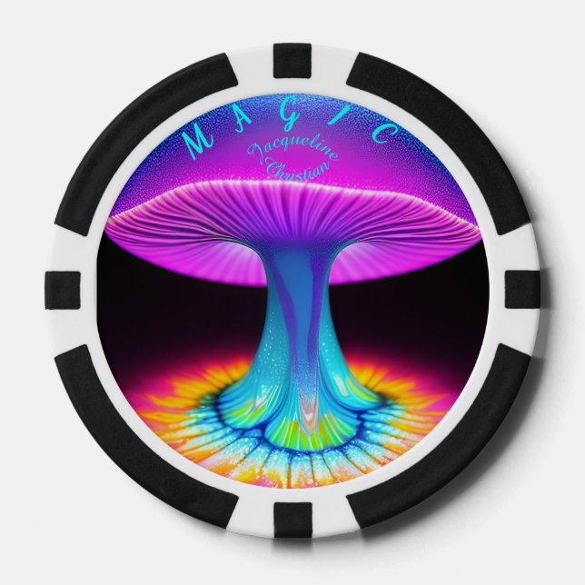 Jetons De Poker Neon Boho Unique Wedding Favor (Recto)