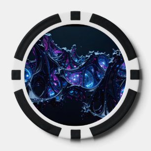 Jetons De Poker Neon Nexus : Structure Techno-Organique Intertissé