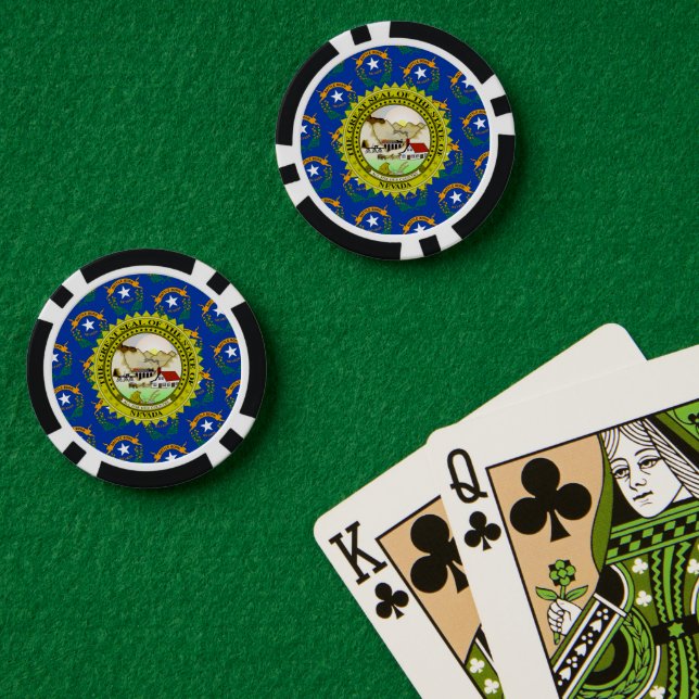 Jetons De Poker Nevadan Flag & Seal, Nevada (Table de poker (double))