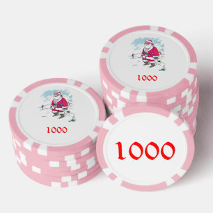 Jetons De Poker No Ho Ho Ho rose 1000 puce de poker rayé