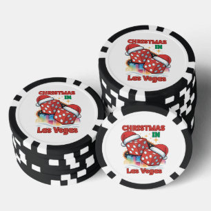 Jetons De Poker Noël à Las Vegas Ambiance des Fêtes
